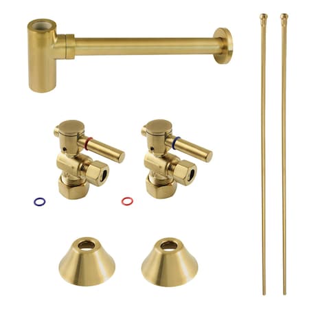 Kingston Brass Plumbing Sink Trim Kit with Bottle Trap, Brushed Brass CC53307DLLKB30